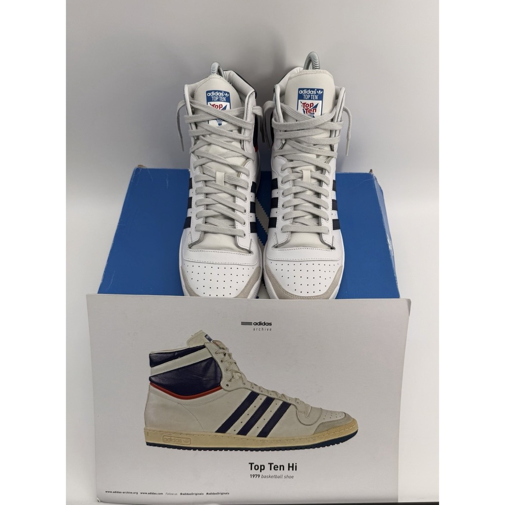 Size 13 - adidas Top Ten High White - Picture 6 of 7